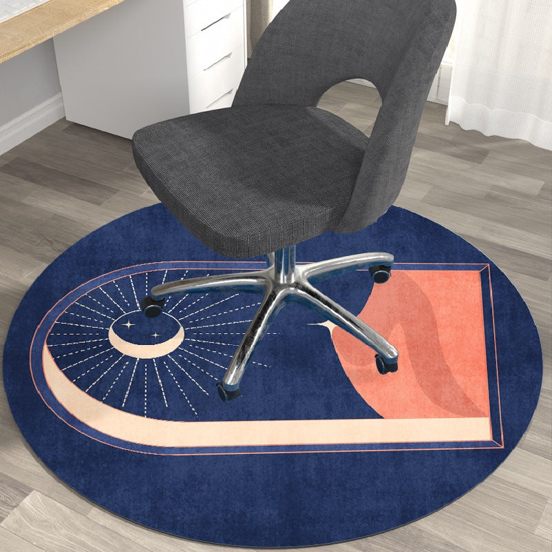 Nordic round rug office study computer chair floor mat home reading area swivel chair non-slip mat