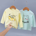 Baby's pure cotton t-shirt, new spring and autumn collection, infant cartoon top, unisex baby single piece, baby long sleeve