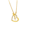 【titanium steel】trendy european and american bestseller: heart & cross necklace - women's fashionable, unique, high-end inlaid clavicle chain jewelry