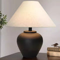 Japanese wabi-sabi ceramic table lamp - new chinese style retro designer bedside lamp for home, hotel, living room, and bedroom