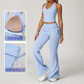 nude yoga suit i-shaped back folding high waist fitness suit women's sports running yoga suit 3055