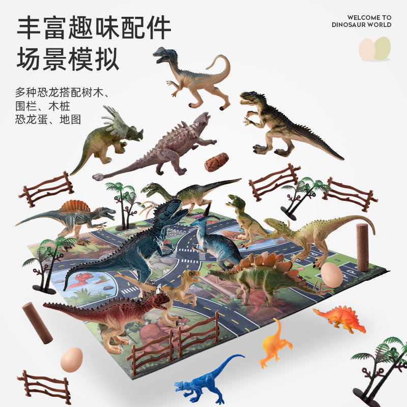 Dinosaur head tyrannosaurus rex model suit storage box plastic artificial animal map toy dinosaur theme suit