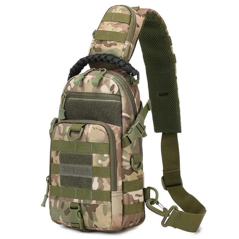 Cross-border new tactical breast bag men's outdoor messenger bag men's large-capacity sports and leisure camouflage shoulder backpack