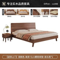 Oak solid wood bed casual1.8mfor home bedroom rental room thickened double bed master bedroom bed large bed