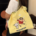 Summer new crayon shin-chan embroidered cartoon large capacity commuter eco-friendly shopping bag shoulder bag fashion tote bag