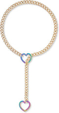 Colorful love heart and gold chain