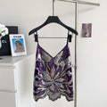 Accessible luxuryfashion style camisole women's summer heavy industry sequin mesh sense of design fried street hot girlpetitestops