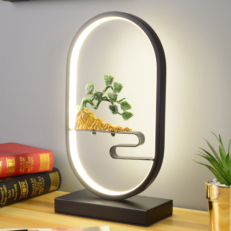 New chinoiserie table lamp bedroom bedside lamp zen ornaments wedding girl lotus creative gift home remote control lotus