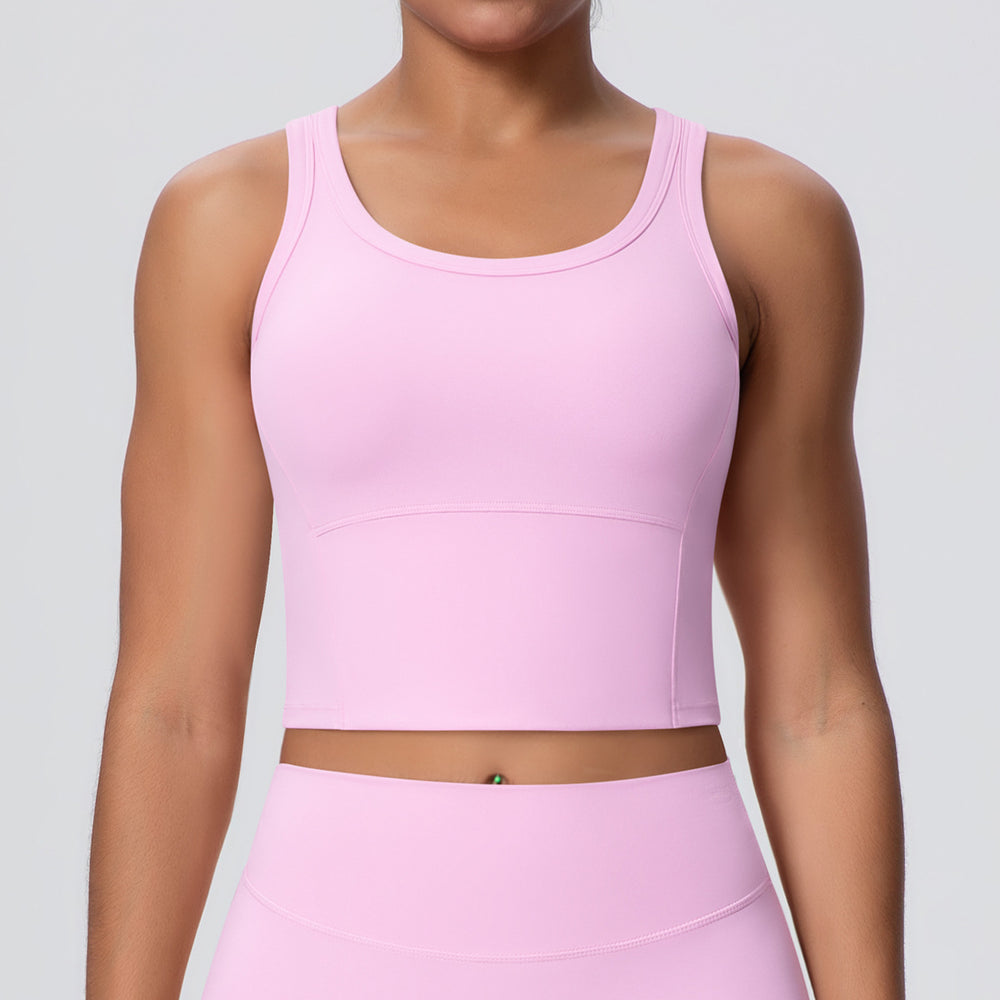 New shockproof, push-up, fixed-cup yoga top - women's barely-there outdoor sports bra for running, fitness, and beautiful back support