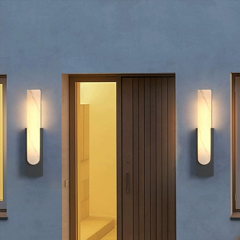 Outdoor cloud marble linear wall light - villa landscape courtyard wall lamp - waterproof gate wall sconce - garden balcony terrace lighting