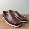 Men's loafers casual leather slip-on shoes - simple style, business commute, plus size available - real product photos