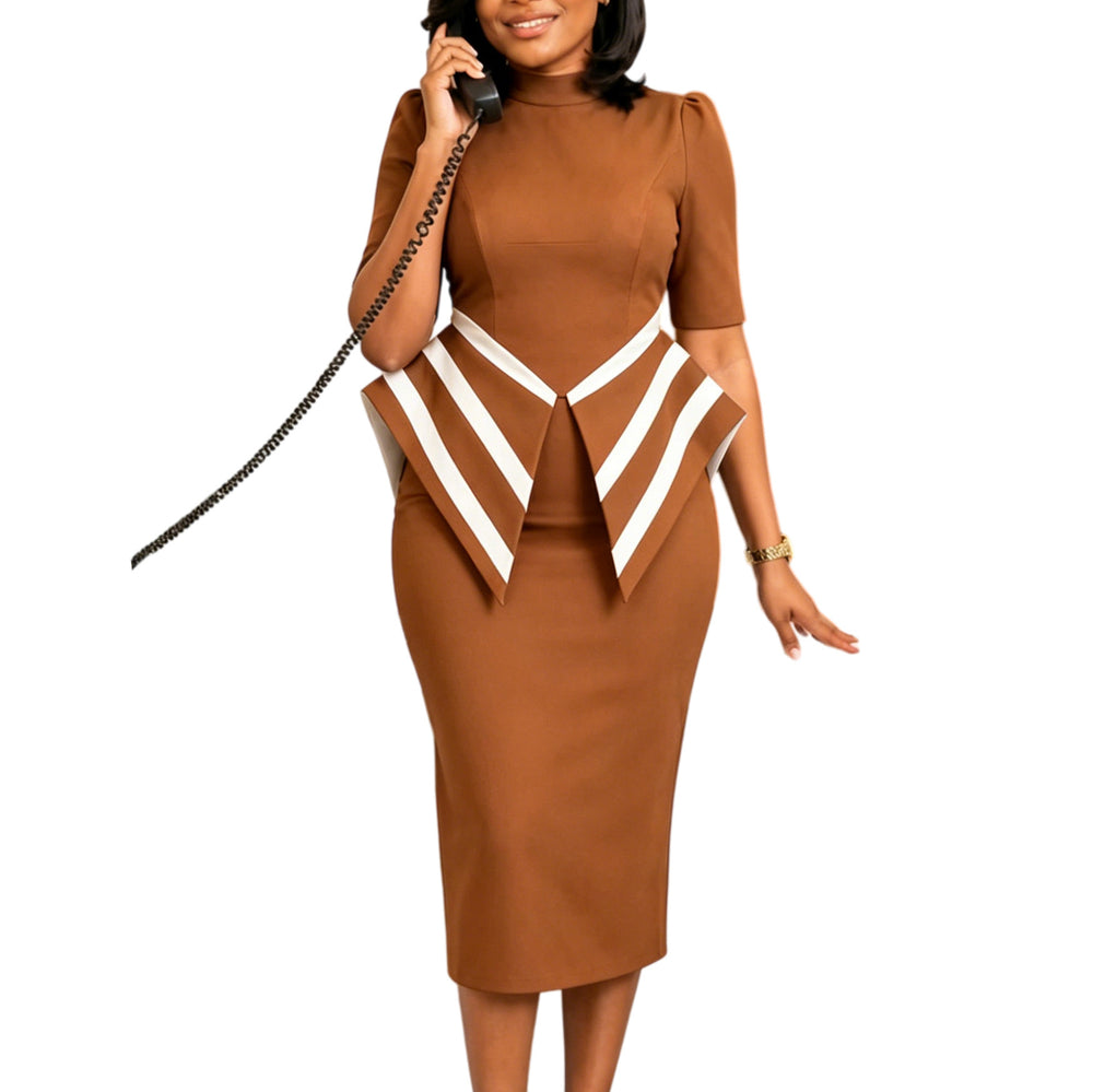D3366 cross-border foreign trade women's new fashion half length sleeve hip-covering elegant ol tengle african fashiondress