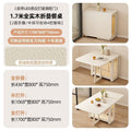 French cream style mobile dining table with wheels - space-saving, wall-mounted folding table and chairs for home dining