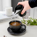 Minimalist ceramic black and white milk pitcher/small jar - practical seasoning container for home, restaurant, western cuisine sauce cup