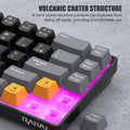 Raiku k68 tri-color 68-key gaming, competitive, office, and laptop wired mechanical-feel keyboard