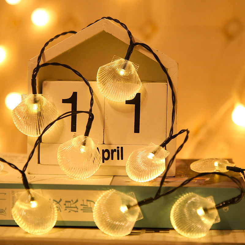 's new led solar light string shell outdoor waterproof courtyard arrangement bubble ball water drop decorative light