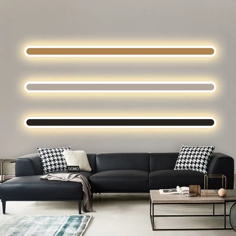 Nordic led wall lamp light luxury lighting casual linear lamp bedroom bedside wall lamp living room aisle normcore wall