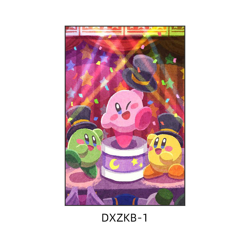 Star Kirby decorative painting pink girl bedroom children's room hanging painting cartoon animation cute princess bedside mural