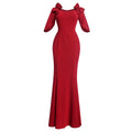 European and american export african women's evening gown elegant long one-shoulder mermaid host dress long skirt