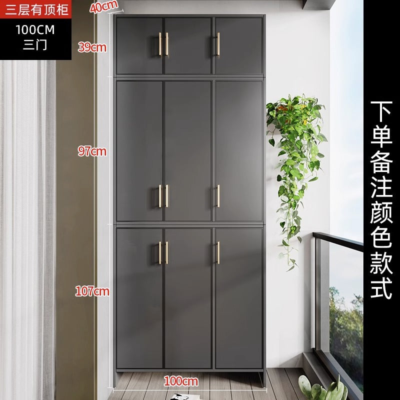 Space Aluminum Balcony Locker Sunscreen Wardrobe Large Capacity Cabinet Sundries Storage Cabinet Locker Shoe Cabinet Side Cabinet