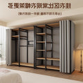 Metal wardrobe steel frame fully enclosed simple bedroom rental house free combination thickened floor-standing open for home