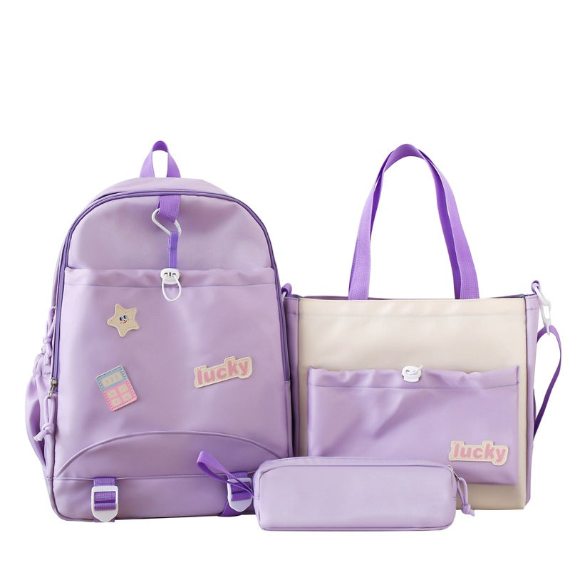 School bag for girls, primary and secondary school students, new backpack, multi-functional large-capacity backpack, cute versatile college style school bag