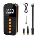 Car tire inflator pump - digital display, illuminated, electric, cordless, multifunctional, portable, tire pressure gauge