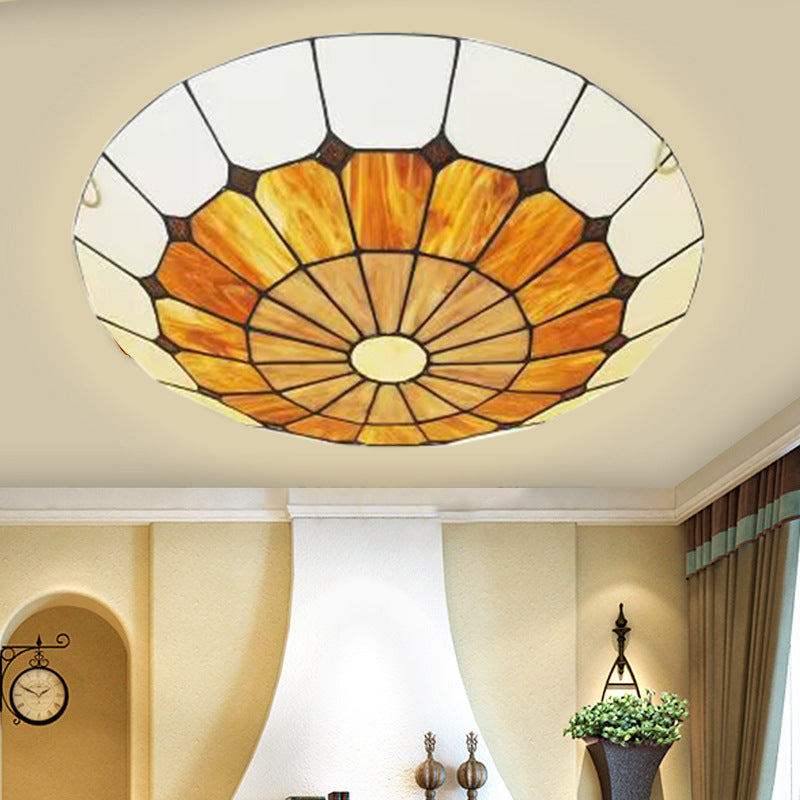 Tiffany art glass round ceiling lamp European style simple living room bedroom study dining room corridor decorative lamp