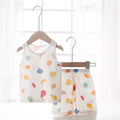 Baby tank top set - summer lightweight pure cotton sleeveless loungewear shorts - unisex kids' pajamas & summer outfit
