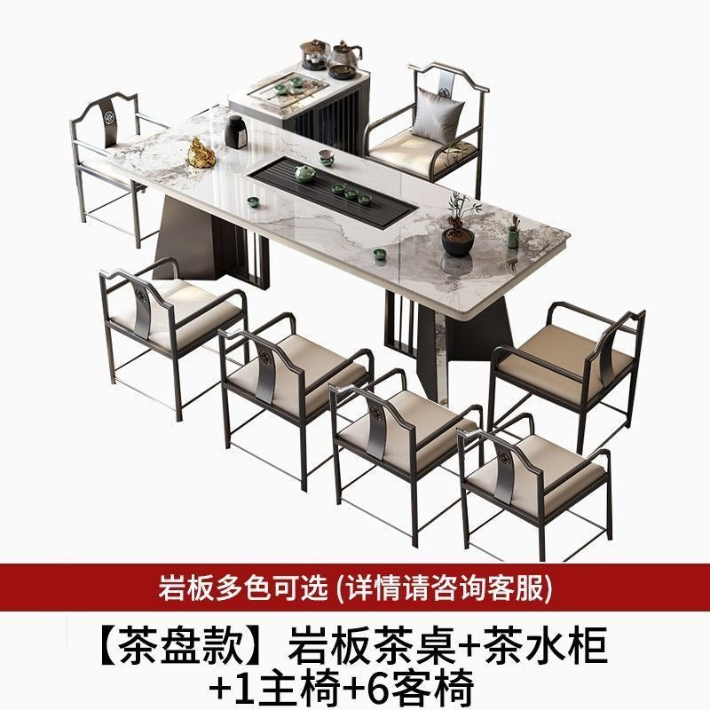 New chinoiserie luxury stone slate tea table table modern tea table and chair combination casualaccessible luxury office large board table tea making table