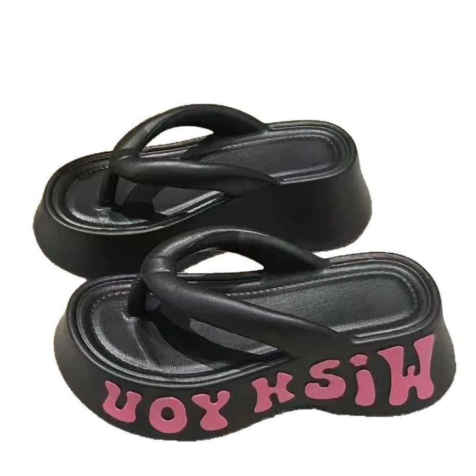 High-heeled flip-flops for women new arrivalthick soleeva slippers for women beach beach shoes for women fashion flip-flops wholesale