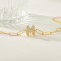 2025 new cross-border initial paperclip bracelet - adjustable, color-retaining, fashionable, commuter-ready, unique & chic jewelry