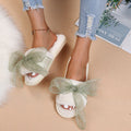plus sizefall and winternew arrival cotton slippers for women harajuku style bows home indoor soft bottom cute furry slippers