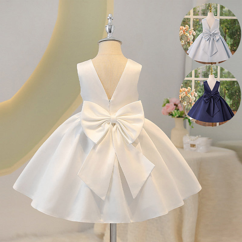 Baby dress birthday princess dress bow sweet style first birthday tutu dress  new girls' dress summer