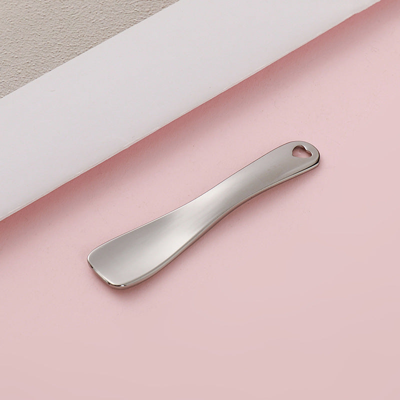 Cream spoon, cream spoon, metal cream spoon, mask stick, small spoon, eye cream mask spoon, heart-shaped hole eye cream spoon