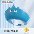 Triceratops shower cap-blue + shampoo cup