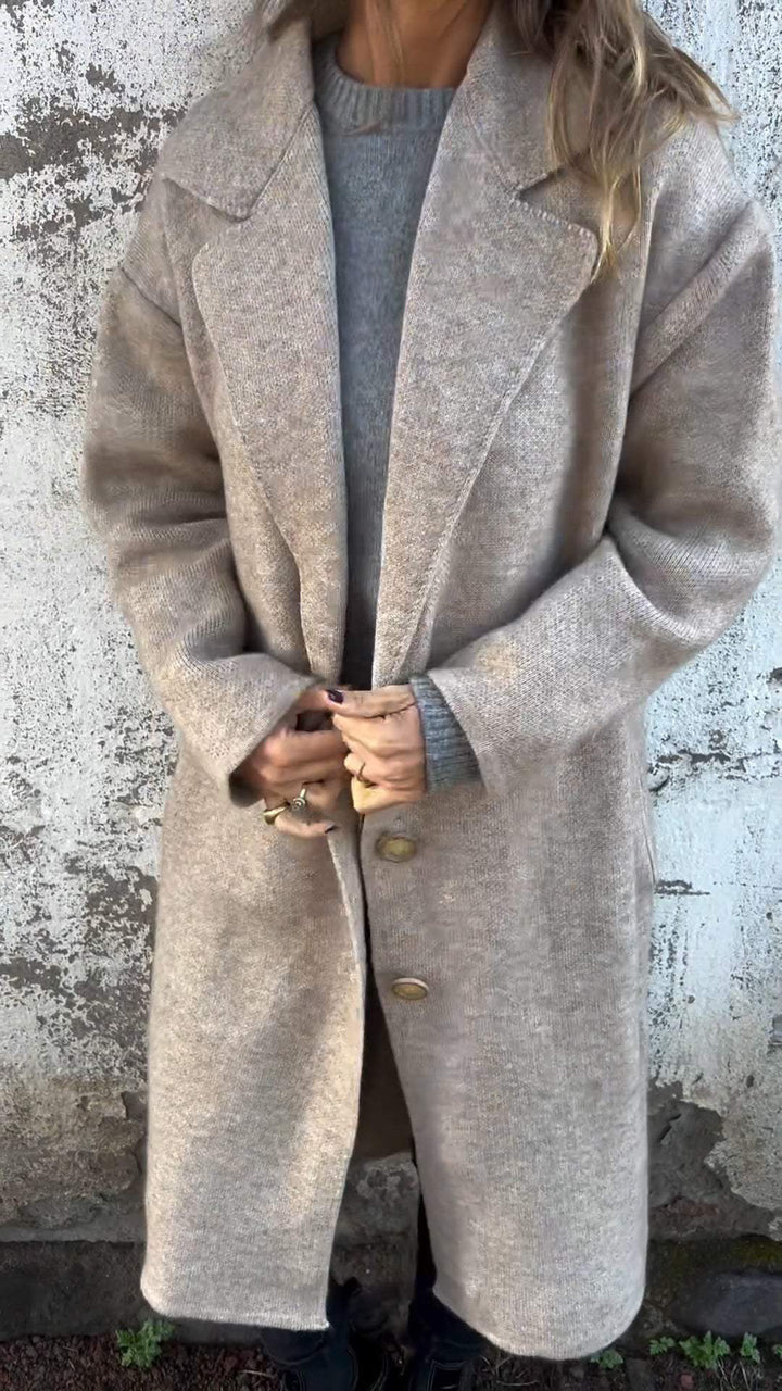 2024 new amazon women's fall/winter lapel long sleeve casual wool blend coat