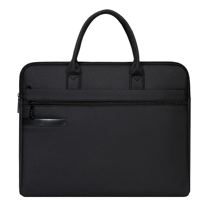 Large capacity briefcase file bag business conference bag double layer zipper document portfolio printing available