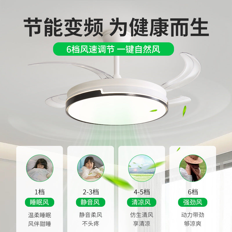 隐形风扇灯2025新款吊扇灯吸顶家用客厅餐厅卧室电扇吊灯E