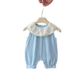 Girls' romper : stylish princess crawling suit for baby girls, summer striped lace collar, newborn to toddler