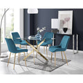 Export dining table rectangular tempered glass dining table and chairs casual restaurant table glass dining table