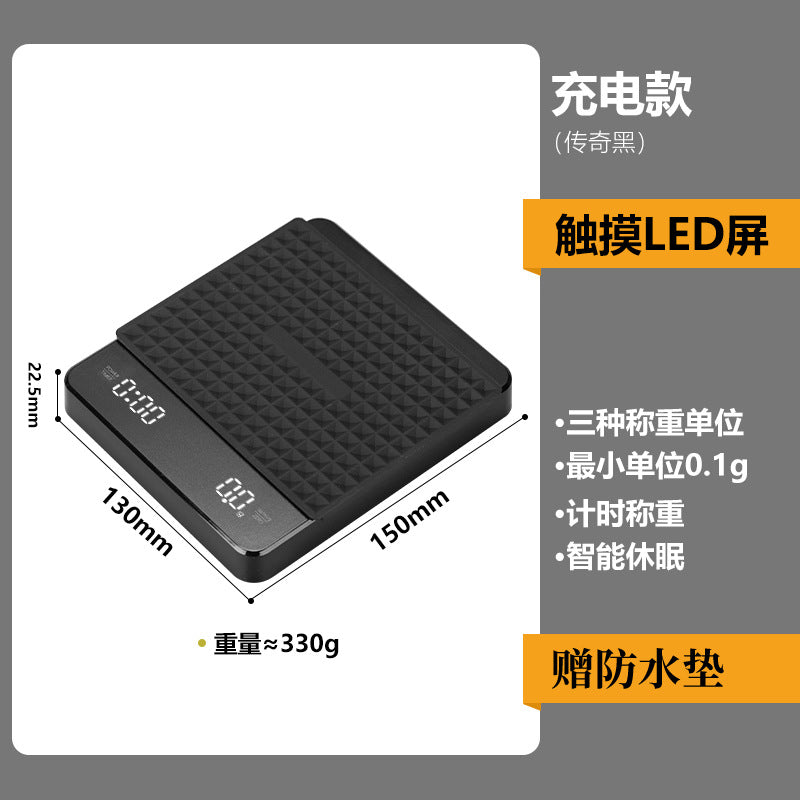 Digital coffee scale with timer - type-c charging, led display, perfect for pour-over and espresso, kitchen home use