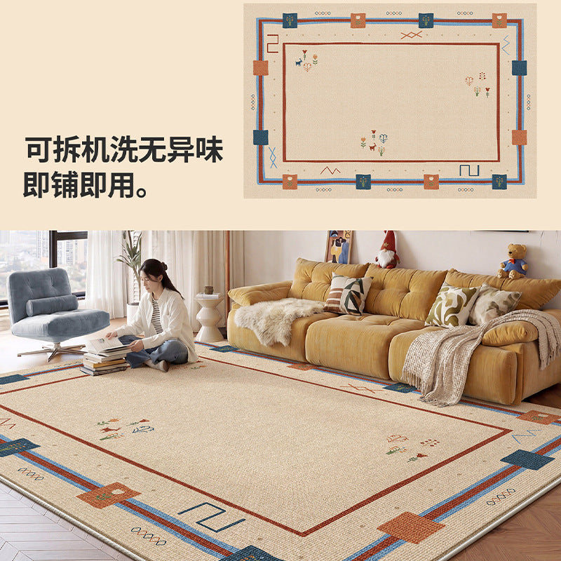 Removable and washable carpet living room bauhaus blue coffee table sound insulation dopamine medieval detachable double layer carpet bedroom