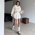 Pure colorletterembroiderprintinghooded sweatshirtloose lazy style stand collar with zipperfashion cross-borderautumnew arrival