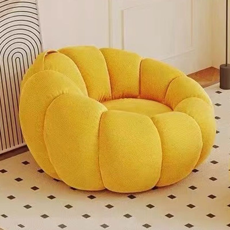 Cream wind lazy sofa reclining and sleeping pumpkin sofa leisure chair lamb wool fabric sofa single sofa