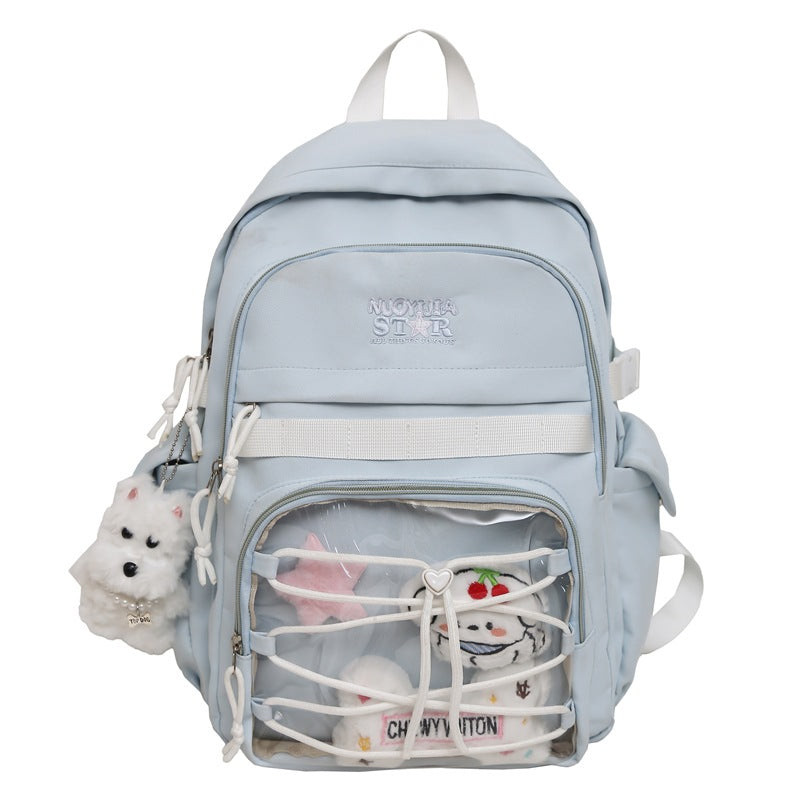 School bag female large capacity high school junior high school college student backpack Korean version trend travel leisure computer backpack backpack
