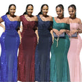 Fashion e-commerce export cross-border supply africa  women's clothing sequin patchwork evening dress bridesmaid dress dress