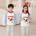 Girls' pajamas: warm, thickened, half-fleece long-sleeve loungewear set for girls (mid-to-large size), autumn/winter, trendy style