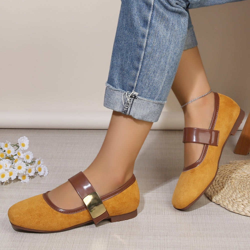 Exportplus sizespring & fallnew arrivalleopard print one-piece strap flatsflats women's flats square toe easiest for match soft bottom floating shoes wholesale
