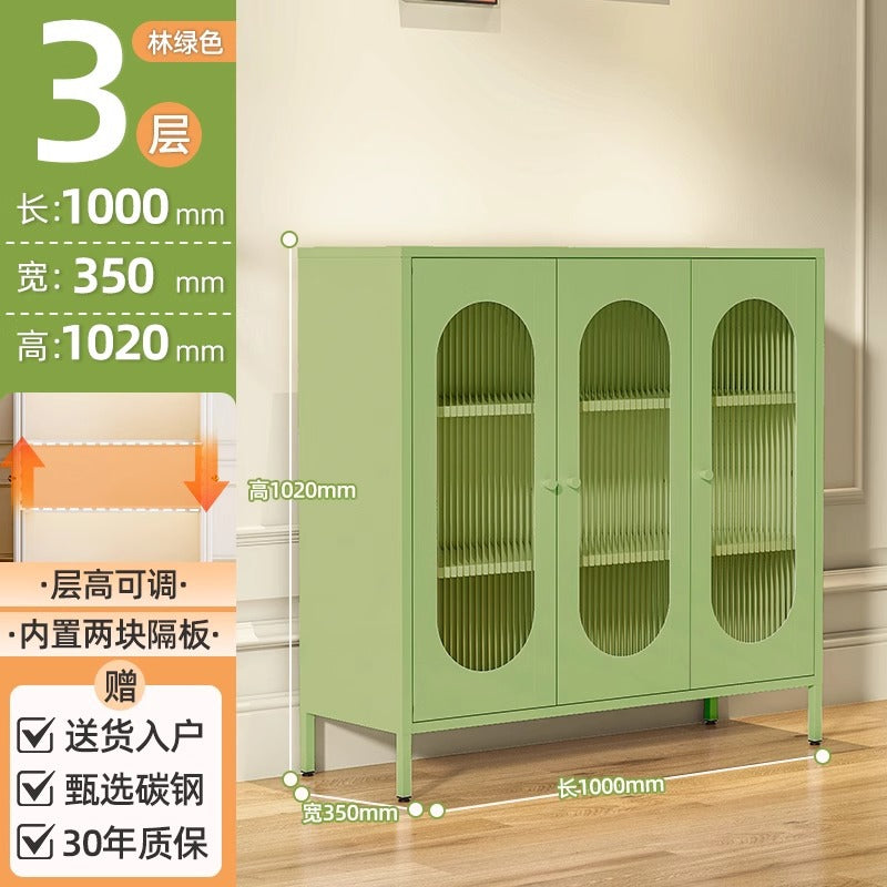 Kitchen and dining room storage cabinet, cream fresh style storage iron cabinet, casual sun panel door, living room tea and sideboard